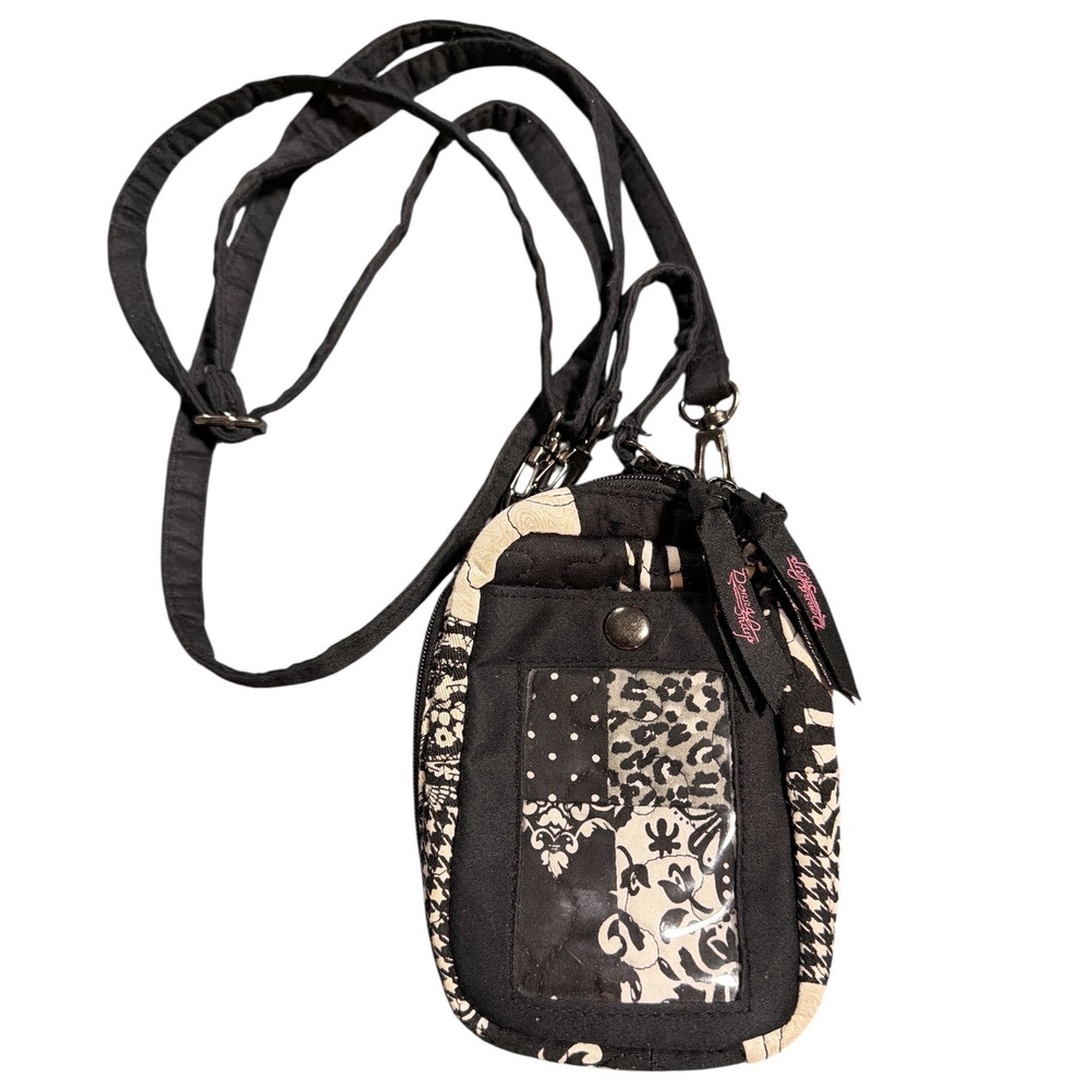 Donna Sharp Black White Patchwork Quilted Crossbo… - image 2